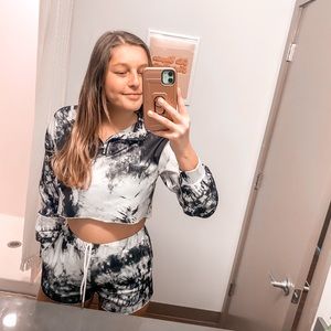 Tye dye shorts and long sleeve set